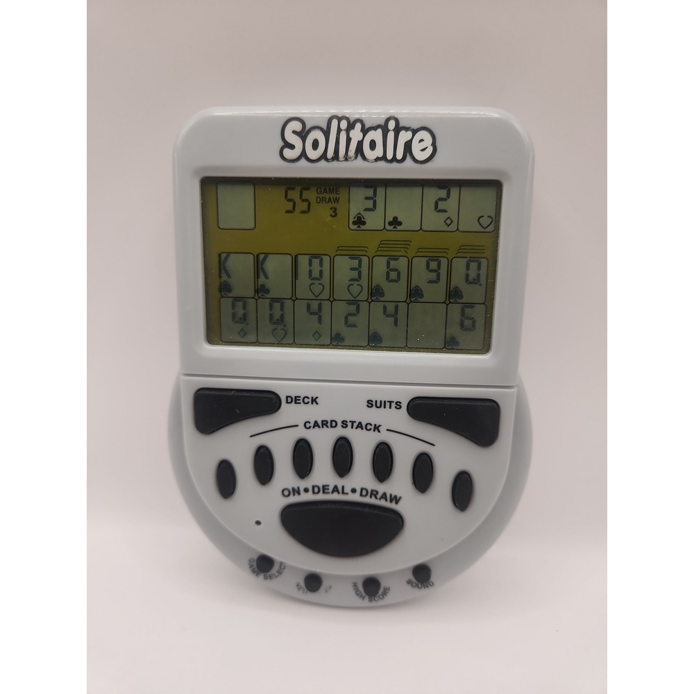 Big Mega Screen Solitaire 77803 Classic Electronic Handheld Game Tested WORKS!